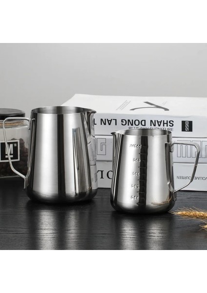 550ML Ölçekli 350/550/900ML Paslanmaz Çelik Süt Köpürtücü Craft Latte Kahve Sürahi Ölçekli Coffeeware Çekme Çiçek Sürahi Ölçüm Fincan Kupa (Yurt Dışından) indirimleri