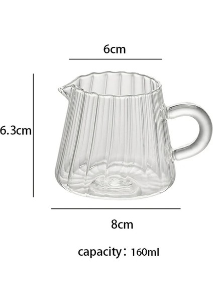 160 ml Kahve Süt Sürahisi Seti Iskandinav Şeffaf Glasswith Saplı Espresso Kahve Köpürtme Fincan Çay Sürahi Ayırıcı Cafe Drinkware Aracı (Yurt Dışından)