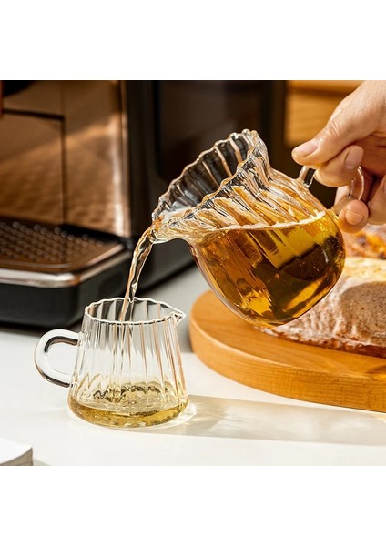 160 ml Kahve Süt Sürahisi Seti Iskandinav Şeffaf Glasswith Saplı Espresso Kahve Köpürtme Fincan Çay Sürahi Ayırıcı Cafe Drinkware Aracı (Yurt Dışından)
