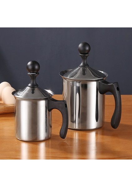 400ML A3 Yeni 400ML /800ML Paslanmaz Çelik Süt Köpürtücü Saplı Aşınmaya Dayanıklı Çift Örgü Manuel Süt Köpürtme Sürahi Sıcak Satış (Yurt Dışından)