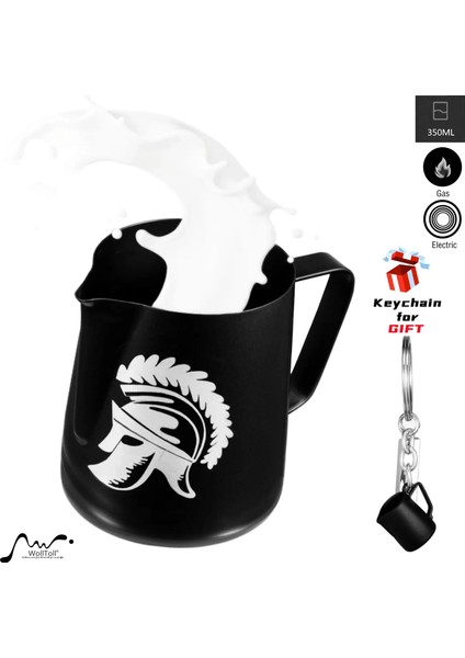 Mat Siyah 20OZ 600ML Yapışmaz Kaplama Paslanmaz Çelik Espresso Buharda Pişirme Süt Köpürtme Sürahi Kahve Barista Craft Latte Cappuccino Krem Köpüğü Sürahi (Yurt Dışından)