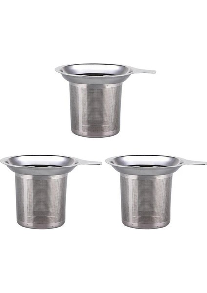 Gümüş 3x Yeniden Kullanılabilir Paslanmaz Çelik Hasır Çay Demlik Çay Süzgeci Demlik Çay Yaprağı Baharat Filtresi Drinkware Mutfak Aksesuarları (Yurt Dışından)