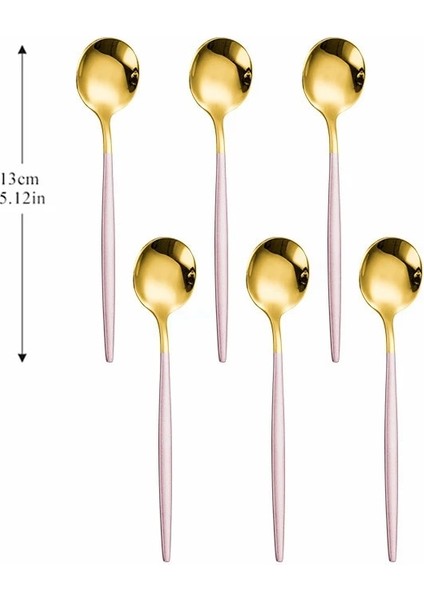 Gökkuşağı 6 Adet Kaşık Gümüş Paslanmaz Çelik Çatal Seti 6 Adet Çay Kaşığı Mutfak Komple Sofra Seti Batı Gümüş Lüks Yemek Takımı Seti (Yurt Dışından) indirimleri