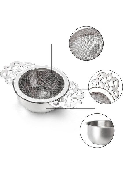 Damlama Kaseli Gümüş 6 Paket Çay Süzgeçleri, Gevşek Yaprak Çay Için 2,5 Inç Çay Filtreleri, Saplı Paslanmaz Çelik Hasır Çay Demlik (Yurt Dışından) fırsatları