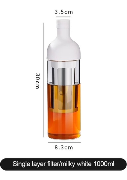 Tek Katmanlı Beyaz Soğuk Demleme Cezve 1000 ml Buzlu Espresso Cam Makinesi Silikon Şişe Buz Damla Filtresi Manuel Kahve Aletleri Kahve Makinesi (Yurt Dışından)