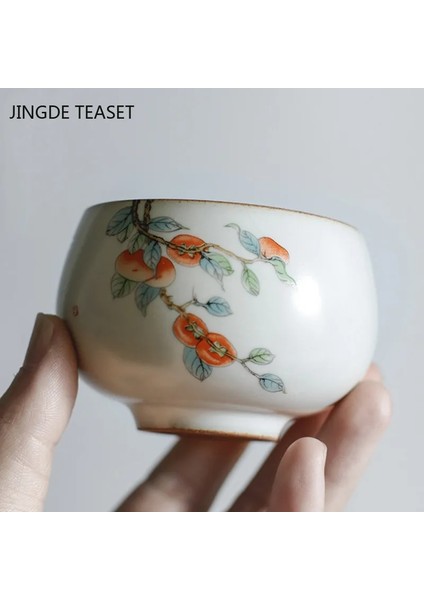 B6-- 7.5x5.5cm 90ML 4 Adet 4 Adet/grup Japon Ru Fırın Seramik Çay Fincanı Kahve Fincanı El Boyalı Çiçekler Çay Kasesi El Yapımı Çay Seti Aksesuarları Ana Çay Fincanı (Yurt Dışından)