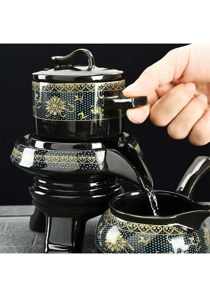 08 8 Adet Set Yarı Otomatik Çay Takımları Çin Seramik Mor Kil Çay Seti Çay Bardağı Kung Fu Çaydanlık Seti (Yurt Dışından) modelleri