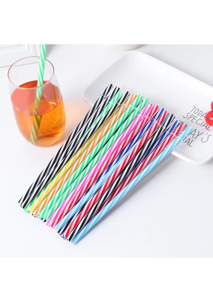 Gösterildiği Gibi Ounona 25 Adet Iki Renk Dişli Şeffaf Olmayan Yeniden Kullanılabilir Plastik Kalın Içme Pipetleri Mason Kavanoz Pipetler Parti Veya Ev Kullanımı Için (Yurt Dışından)