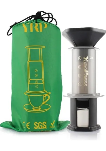 Beyaz Yrp Fransız Presi Taşınabilir Kahve Makinesi Damla Portafilter Espresso Kahve Makinesi Yeniden Kullanılabilir Içerir 350 Adet 64MM Kahve Filtre Kağıdı (Yurt Dışından)