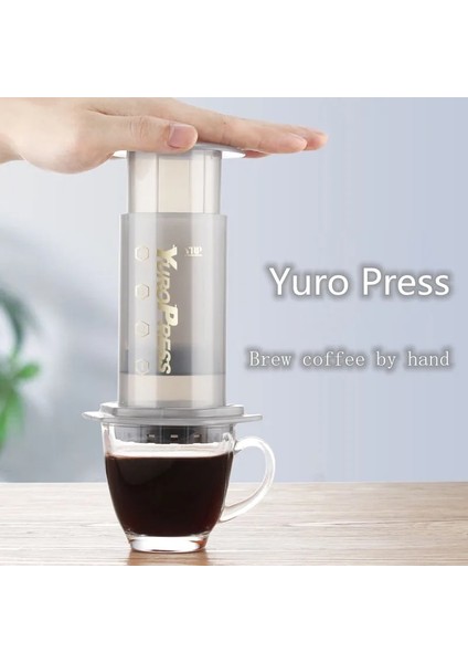 Beyaz Yrp Fransız Presi Taşınabilir Kahve Makinesi Damla Portafilter Espresso Kahve Makinesi Yeniden Kullanılabilir Içerir 350 Adet 64MM Kahve Filtre Kağıdı (Yurt Dışından)