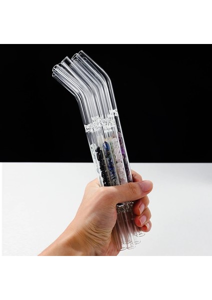Akuamarin Doğal Kristal Çakıl Cam Pipet Ametist Enerji Sağlık Içeceği Saman Dekorasyon Aile Içme Gereçleri 1 Adet (Yurt Dışından)