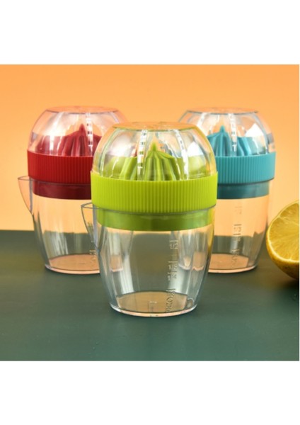 Kırmızı Çok Fonksiyonlu Ev Manuel Meyve Sıkacağı Mutfak Gadget Dereceli Bardak Sıkacağı ile Portakal Limon Sıkacağı (Yurt Dışından) indirimleri