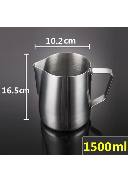 1500ML Paslanmaz Çelik Süt Köpürtme Sürahisi Espresso Kahve Sürahi Barista Craft Latte Cappuccino Süt Kreması Fincan Köpürtme Sürahisi Sürahi (Yurt Dışından)