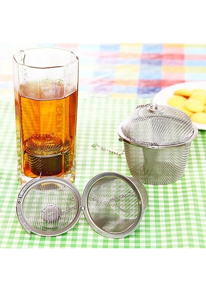 M Arshen 3 Boyutları Baharat Baharat Çanta Çay Süzgeci Zincirli Kapak Paslanmaz Çelik Hasır Topu Çay Kahve Filtre Sepeti Demlik Araçları (Yurt Dışından) modelleri
