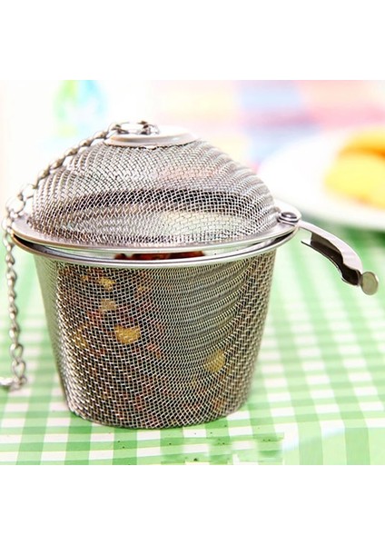 M Arshen 3 Boyutları Baharat Baharat Çanta Çay Süzgeci Zincirli Kapak Paslanmaz Çelik Hasır Topu Çay Kahve Filtre Sepeti Demlik Araçları (Yurt Dışından) fırsatları