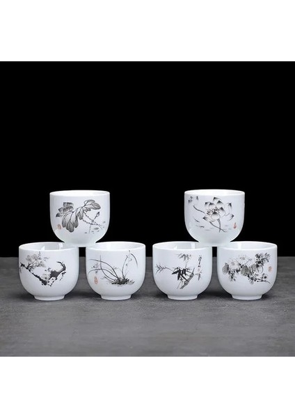 L 6 Adet/grup Seramik Çay Bardağı Çay Seti Pot Aksesuarları Içecek Çay Çay Fincanı Kungfu Çay Bardağı Bardak Porcelana 80 ml (Yurt Dışından)