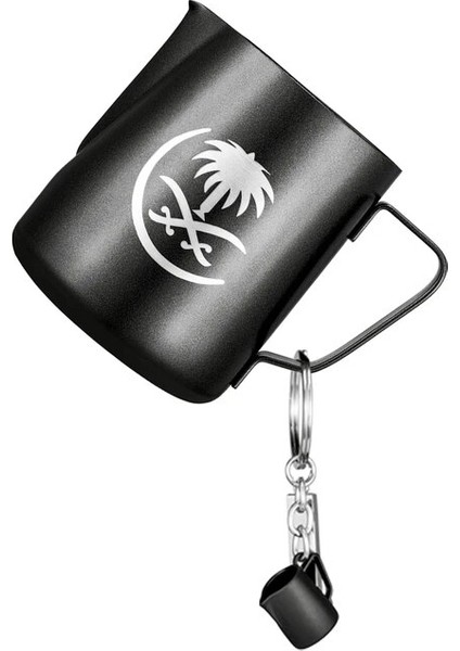 Anahtarlık Dahil 1 350ML Yapışmaz Kaplama Paslanmaz Çelik Süt Köpürtme Sürahisi Espresso Kahve Barista Latte Cappuccino Orta Doğu Suudi Arabistan Tasarımı (Yurt Dışından)