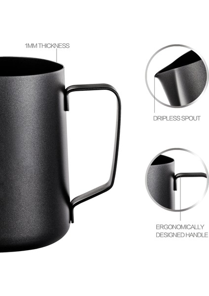 Anahtarlık Dahil 1 350ML Yapışmaz Kaplama Paslanmaz Çelik Süt Köpürtme Sürahisi Espresso Kahve Barista Latte Cappuccino Orta Doğu Suudi Arabistan Tasarımı (Yurt Dışından) fırsatları