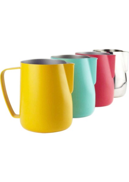 Renkli 350 ml Süt Buharda Köpürtme Sürahi Sürahi Paslanmaz Çelik Süt Sürahisi Latte Sanat Kalem Iğne Cafeteira Espresso Cappuccino Kahve Sürahi (Yurt Dışından) fırsatları