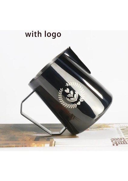 Parlak Siyah 600ML 450ML/600ML Kahve Süt Köpüğü Fincan Kahve Çekme Çiçek Espresso Vapur Süt Tenceresi Paslanmaz Çelik Çekme Çiçek Tankı Kahve Cappuccino (Yurt Dışından)