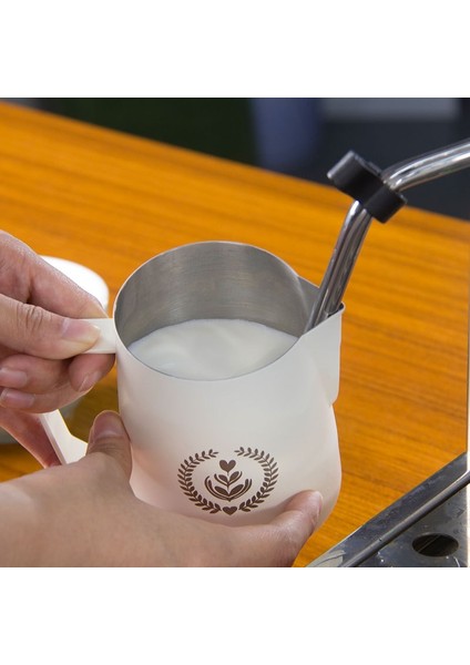 Parlak Siyah 600ML 450ML/600ML Kahve Süt Köpüğü Fincan Kahve Çekme Çiçek Espresso Vapur Süt Tenceresi Paslanmaz Çelik Çekme Çiçek Tankı Kahve Cappuccino (Yurt Dışından)