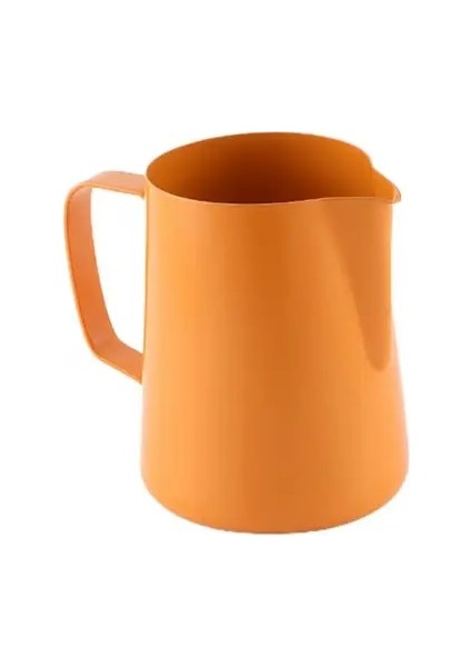 Turuncu 400ML Süt Köpürtme Sürahisi Süt Köpürtücü Sürahi Paslanmaz Çelik Köpürtme Sürahisi Espresso Barista Sürahi Süt Tenceresi Kahve Aksesuarları (Yurt Dışından)