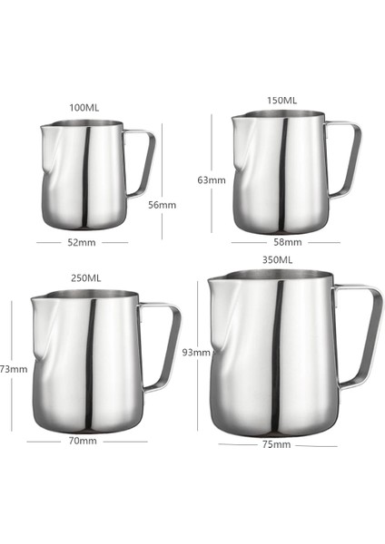 600ML 304 Paslanmaz Çelik Latte Espresso Kahve Süt Köpürtme Sürahisi Kahve Sürahi 100ML 150ML 250ML 350ML 600ML 1000ML (Yurt Dışından)