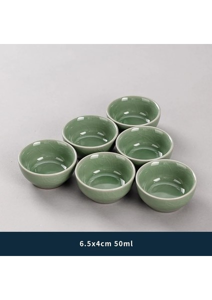R--6 Adet 6 Adet Çin Vintage Seramik Çay Fincanı El Yapımı Porselen Çay Kase Taşınabilir Seyahat Kişisel Meditasyon Fincan Ev Çay Seti Ana Bardak (Yurt Dışından)