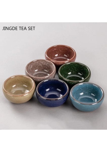 R--6 Adet 6 Adet Çin Vintage Seramik Çay Fincanı El Yapımı Porselen Çay Kase Taşınabilir Seyahat Kişisel Meditasyon Fincan Ev Çay Seti Ana Bardak (Yurt Dışından)