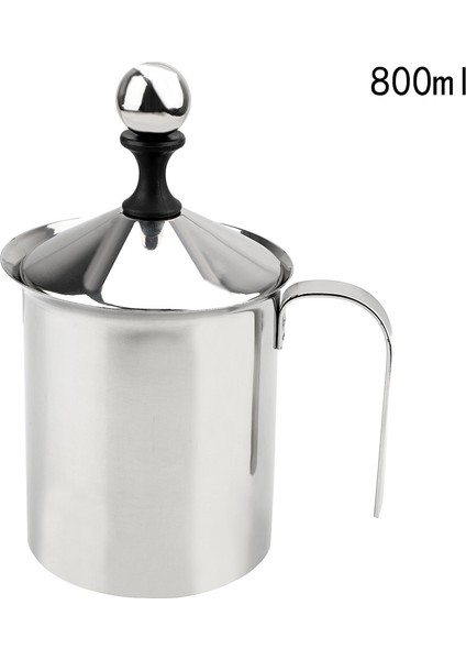 800ML Mutfak Gereçleri 400/800ML Paslanmaz Çelik Çift Örgü Süt Kreması Manuel Süt Köpürtücü Süt Köpüğü Örgü Kahve Köpürtücü Kahve Karıştırıcı (Yurt Dışından)