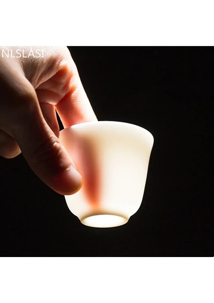 C-40 ml Dehua Beyaz Porselen Çay Fincanı Çin El Yapımı Seramik Çay Seti Çay Fincanı Ana Fincan Çay Kase Drinkware Taşınabilir Kişisel Tek Fincan (Yurt Dışından)