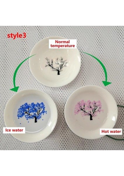 Soğuk ve Sıcak Sa Japon Sihirli Sakura Fincan Soğuk Sıcaklık Renk Değiştiren Çiçek Ekran Sake Fincan Seramik Kung Fu Çay Bardağı Çay Kase Sakura Fincan (Yurt Dışından)