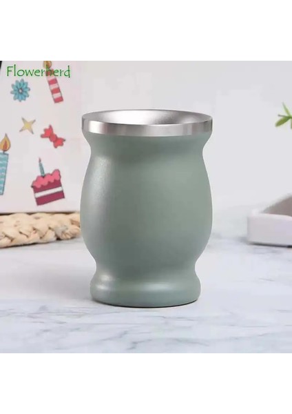 Yeşil 8 Oz Yerba Mate Çay Bardağı Çift Duvarlı Doğal Kabak Drinkware Teaware Arjantin Kabak Şeklinde Kolay Temizlenebilir Paslanmaz Çelik (Yurt Dışından) fiyatları