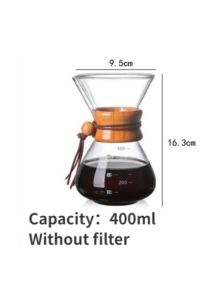 Paslanmaz Çelik Filtre Damla Demleme ile 400 ml Cam Kahve Su Isıtıcısı Sıcak Brewer Cezve Damlatıcı Barista Kahve Makinesi Üzerine Dökün 400 ml (Yurt Dışından)