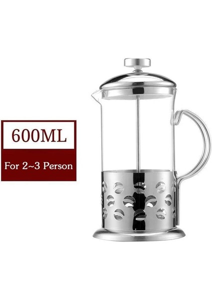 C 600 ml 350/600/800/1000 ml Fransız Basın Kahve Çay Süt Makinesi Yüksek Sıcaklık Paslanmaz Çelik Filtre Dayanıklı Espresso Kahve Makinesi (Yurt Dışından)