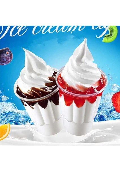 10 Adet Tek Kullanımlık Plastik Dondurma Boba Bardak Parti Için Tek Kullanımlık Kapaklı Verrines Cam Tatlı Verrine Kadeh Vazo Yer Mantarı (Yurt Dışından)