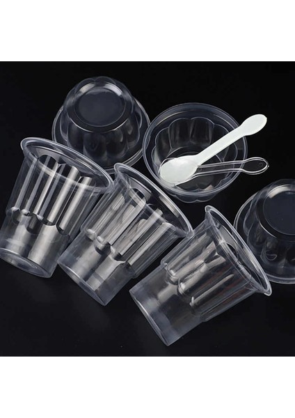 10 Adet Tek Kullanımlık Plastik Dondurma Boba Bardak Parti Için Tek Kullanımlık Kapaklı Verrines Cam Tatlı Verrine Kadeh Vazo Yer Mantarı (Yurt Dışından)