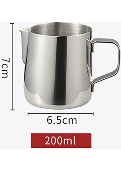 200ML Ölçeksiz Paslanmaz Çelik Süt Köpürtme Sürahi Espresso Buhar Kahve Barista Craft Latte Cappuccino Süt Krema Fincan Köpürtme Sürahi Sürahi (Yurt Dışından)