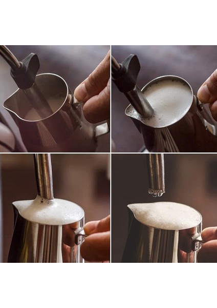 200ML Ölçeksiz Paslanmaz Çelik Süt Köpürtme Sürahi Espresso Buhar Kahve Barista Craft Latte Cappuccino Süt Krema Fincan Köpürtme Sürahi Sürahi (Yurt Dışından) indirimleri
