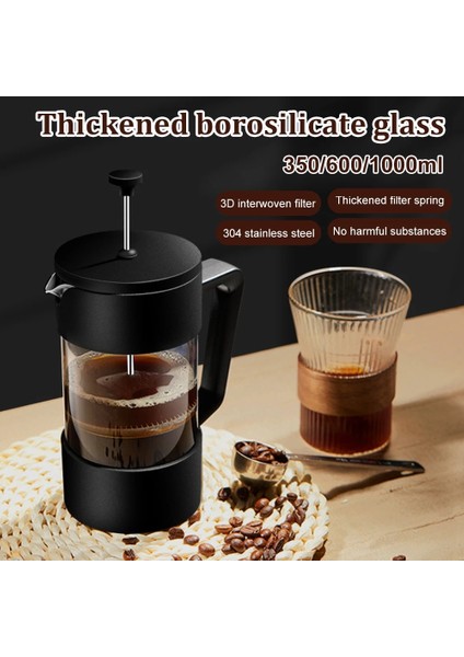 1000ML Fransız Basın Kahve Makinesi 350/600/1000ML Kahve Bira Makinesi Ev Mutfak Kahve Çay Makinesi Su Isıtıcısı Barista Araçları Coffeeware (Yurt Dışından)
