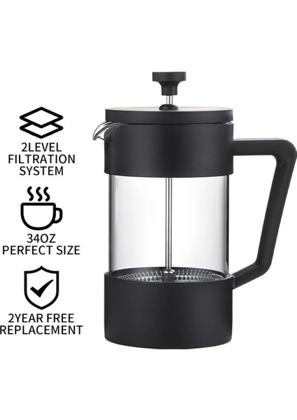 1000ML Fransız Basın Kahve Makinesi 350/600/1000ML Kahve Bira Makinesi Ev Mutfak Kahve Çay Makinesi Su Isıtıcısı Barista Araçları Coffeeware (Yurt Dışından)