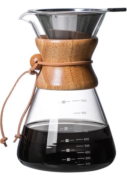 Paslanmaz Çelik Filtre Damla Espresso Kahve Paylaşımı Pot Cezve Damlatıcı Cafe Barista Araçları ile 1000 ml Cam Kahve Su Isıtıcısı (Yurt Dışından)