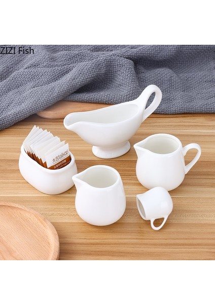 B--50ML Yaratıcı Seramik Süt Sürahisi Kahve Latte Süt Köpürtücü Barista Çekme Çiçek Yoğunlaştırılmış Süt Kutusu Ev Düz Renk Kahve Aksesuarları (Yurt Dışından)