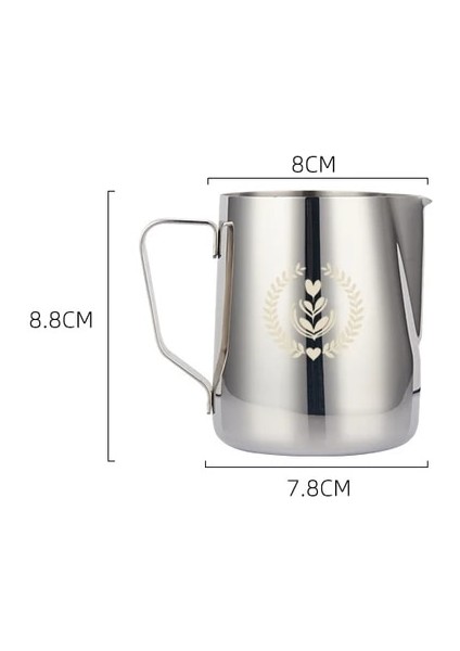 Gümüş-Logolu 350ML 350ML/600ML Paslanmaz Çelik Espresso Çekme Çiçek Fincan Süt Köpüğü Pot Süt Köpüğü Bardak Ölçekli Kahve Buhar Potu Kahve Aletleri (Yurt Dışından)