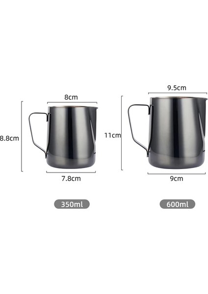 Gümüş-Logolu 350ML 350ML/600ML Paslanmaz Çelik Espresso Çekme Çiçek Fincan Süt Köpüğü Pot Süt Köpüğü Bardak Ölçekli Kahve Buhar Potu Kahve Aletleri (Yurt Dışından) fiyatları