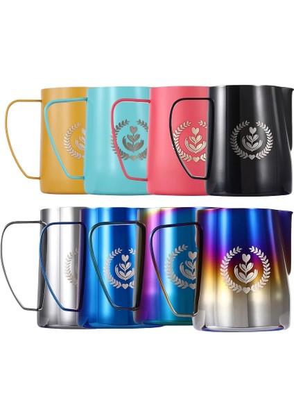 D 350ML 350ML600ML Süt Sürahisi Paslanmaz Çelik Köpürtme Sürahi Çekme Çiçek Fincan Kahve Süt Köpürtücü Sanat Süt Köpüğü Aracı Coffeware (Yurt Dışından)
