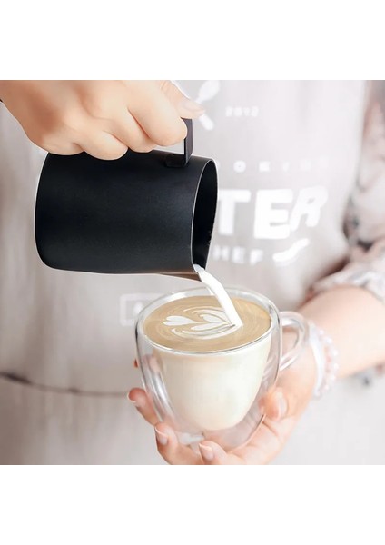 350 Ml-Siyah Kahve Süt Sürahi Paslanmaz Çelik Yapışmaz Süt Sürahisi Espresso Kahve Sürahi Barista Süt Frother Sürahi 150/350/600 ml (Yurt Dışından) indirimleri