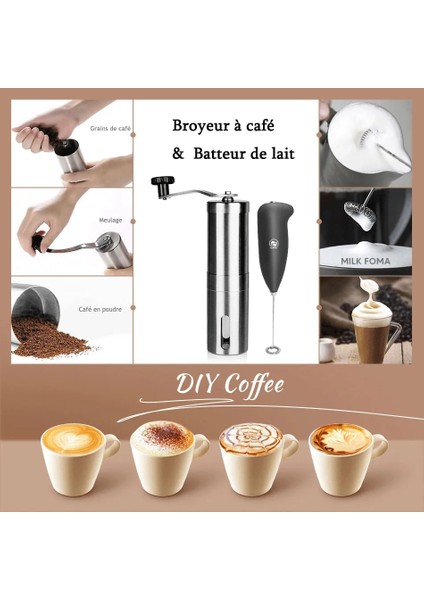 Süt Köpürtücü Taşınabilir Manuel Kahve Değirmeni Paslanmaz Çelik Espresso El Yapımı Kahve Çekirdeği Çapak Öğütücüler Değirmen Mini Kahve Aksesuarları Icafilas (Yurt Dışından) modelleri