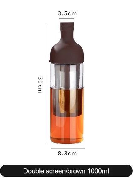 Çift Katmanlı Kahverengi Soğuk Demleme Cezve 1000 ml Buzlu Espresso Cam Makinesi Silikon Şişe Buz Damla Filtresi Manuel Kahve Aletleri Kahve Makinesi (Yurt Dışından)