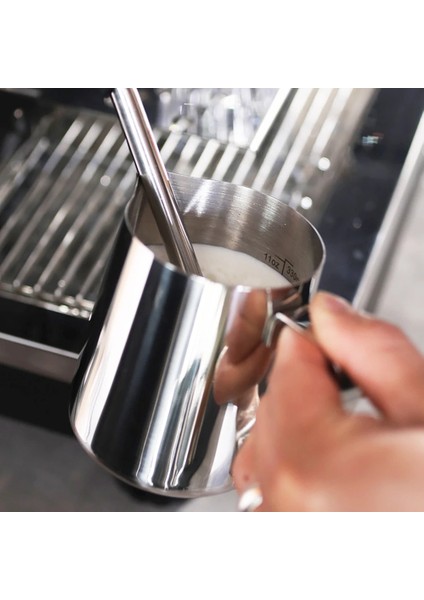 B 350ML Paslanmaz Çelik Süt Sürahileri Ölçekli Köpürtme Sürahisi Kahve Kupaları Coffeeware Pot Süt Köpürtücü Espresso Kahve Köpürtme Sürahisi (Yurt Dışından) fırsatları